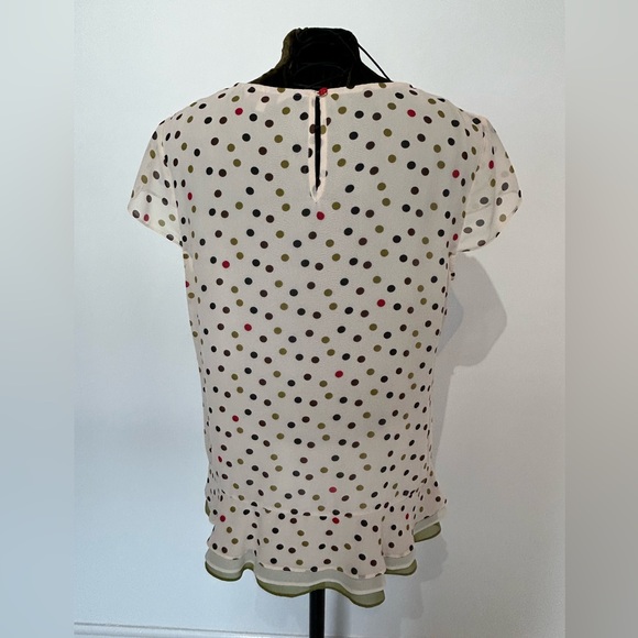 Ted Baker flouncy sleeveless polka dot print blouse - size 4 (medium) - Picture 2 of 5